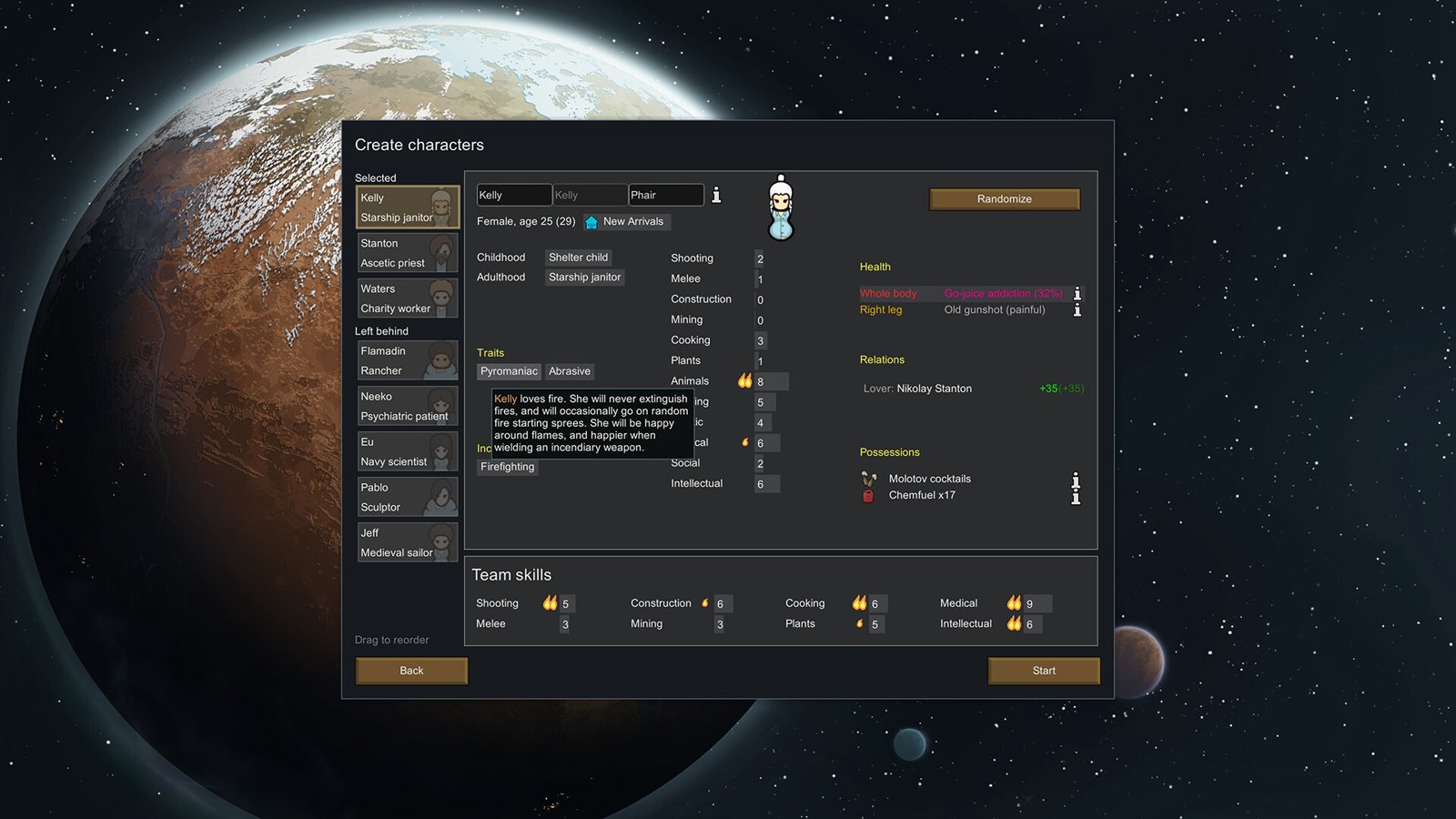 Character creation: meet your doomed... er, lucky crew