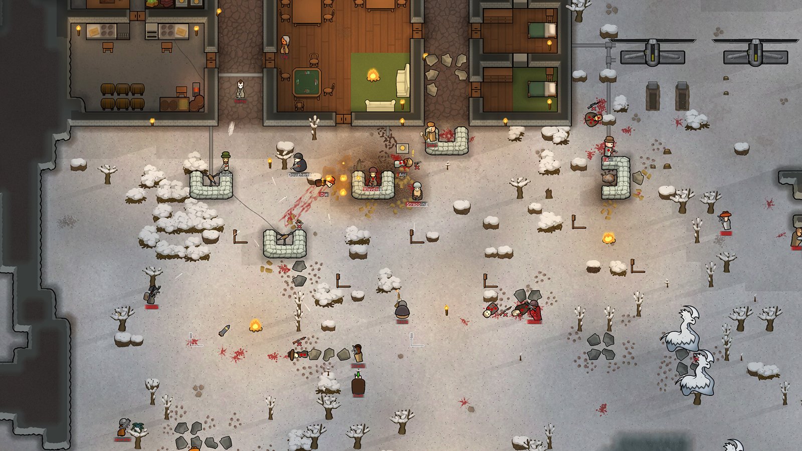 Defending a frozen base from a raid